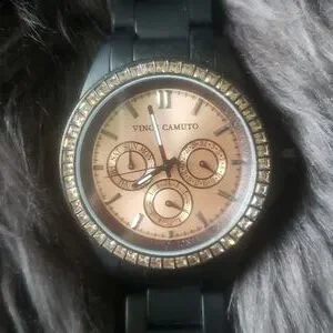 NWOT Vince Camuto Black & Rose Gold Swarovski Crystal Chronograph Watch Vince Camuto Women main image 4